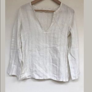 Erica Tanov Linen Lame Blouse Size 0 XS